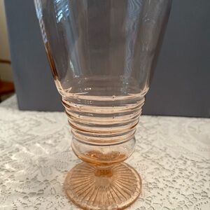 Elegant Depression Era Pink Glass Goblet